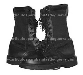 Bota alto piel y lona